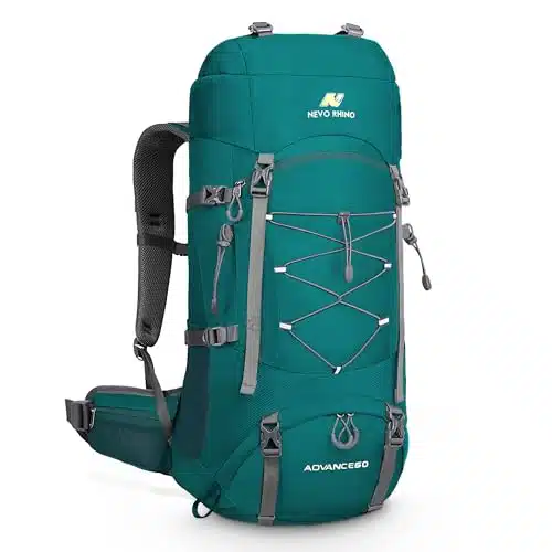 N Nevo Rhino Waterproof Hiking Backpack Ll, Camping Backpack With Rain Cover, High Performance Hiking Travel Mountaineering Backpack