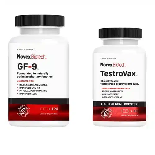 Novex Biotech Gf And Testrovax MenâS Essential Stack Day Supply Â Boost Critical Peptide And Increase Testosterone Naturally To Support Energy, Drive, And Performance