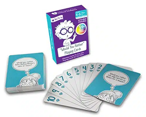Open The Joy Would You Rather Card Game For Kids, + Conversation Starters Cards Of Silly Dilemmas Questions, Travel Card Game For Children Age Â+