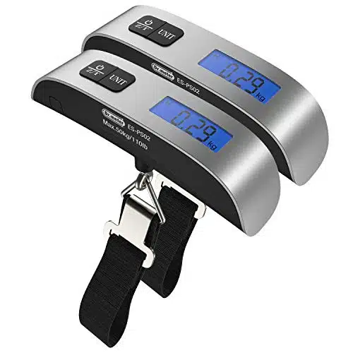 Packs Of Lbkg Luggage Scale, Dr.meter Backlit Lcd Display Electronic Balance Digital Hanging Scale With Rubber Paint Handle, Temperature Sensor Silver