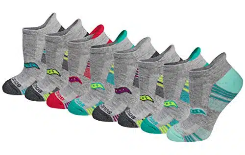 Saucony Women'S Performance Heel Tab Athletic Socks (&Amp; , Grey Assorted (Pairs), Shoe