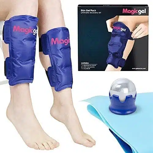 Shin Splint Relief Hot &Amp; Cold Packs, Cryoball &Amp; Stretch Bands For Shin Splints  Hot &Amp; Cold Therapy For Leg Pain Relief  By Magic Gel