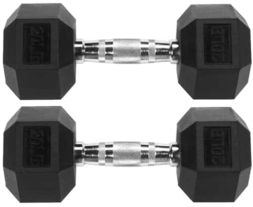 Signature Fitness Rubber Encased Hex Dumbbell Lb Pair Signature Fitness Rubber Encased Hex Dumbbell, Lb Pair