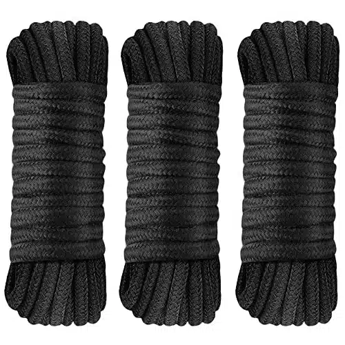 Soft Cotton Rope, Feet  M Rope, Mm Thick, Soft Rope, Soft Tying Rope Multi Purpose Washable Strong Multifunctional Rope Long Strap   (Black)