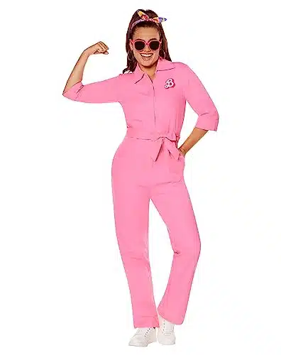 Spirit Halloween Barbie The Movie Adult Pink Power Jumpsuit   L  Officially Licensed  Barbie Outfit