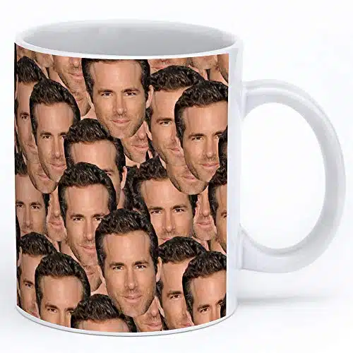 Spreadshoes Ryan Reynolds Mug Oz White Ceramic Coffee Cup With Ryan Reynolds Collage
