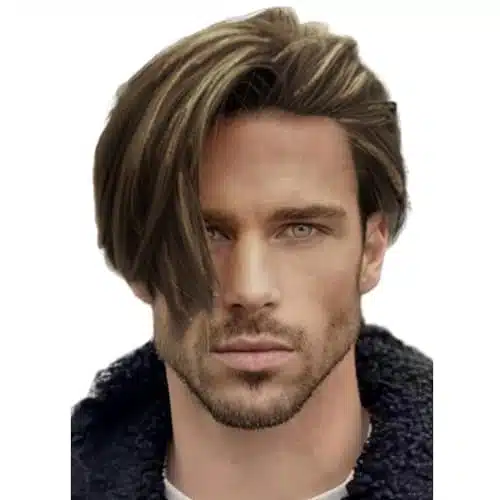Swiking Men Wig Short Blonde Brown Layered Natural Synthetic Hair Full Wigs For Male Guy Daily Party Wear
