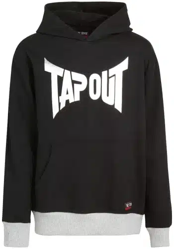 Tapout Boys' Sweatshirt   Active French Terry Pullover Wrestling Hoodie (), , Black