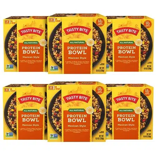 Tasty Bite Mexican Protein Bowl, Ounce, Pack Of , Ready To Eat, Microwaveable, Vegan, G Plant Protein, Tangy Citrus
