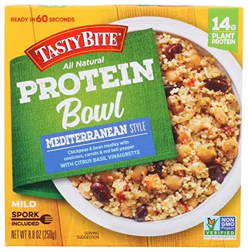 Tasty Bite Protein Bowl Mediterranean Style, Microwaveable, Vegetarian, Ounce (Pack Of )