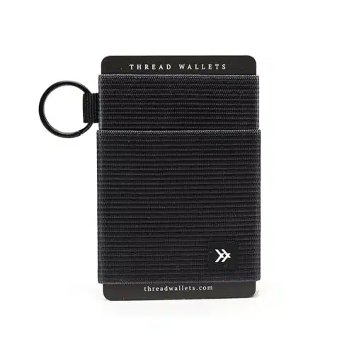 Thread Wallets Slim Minimalist Elastic Wallet For Men &Amp; Women  Small Credit Card Holder For Front Pocket (Black)