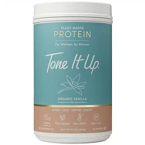 Tone It Up Plant Based Organic Protein Powder I Dairy Free, Gluten Free, Kosher, Non Gmo Pea &Amp; Pumpkin Seed Protein I For Women I Servings, G Of Protein Â Vanilla