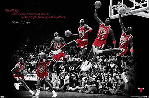 Trends International Michael Jordan Fly Wall Poster X Unframed Version Trends International Michael Jordan Fly Wall Poster, X , Unframed Version
