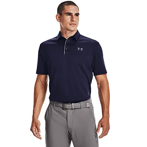 Under Armour Mens Tech Golf Polo Midnight Navy Graphite Large Under Armour Men'S Tech Golf Polo , Midnight Navy ()Graphite , Large