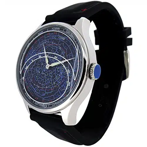 Watchdesign Astro Ii Constellation Watch   Astronomyastronomical Night Sky View With Rotating Planisphere Map Complication