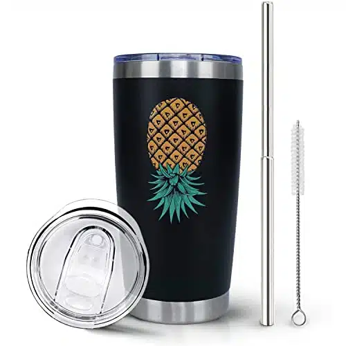Muanns Upside Down Pineapple   Pineapple Gifts For Women   Oz Pineapple Tumbler Cup With Straw And Lid, Pineapple Travel Coffee Mug