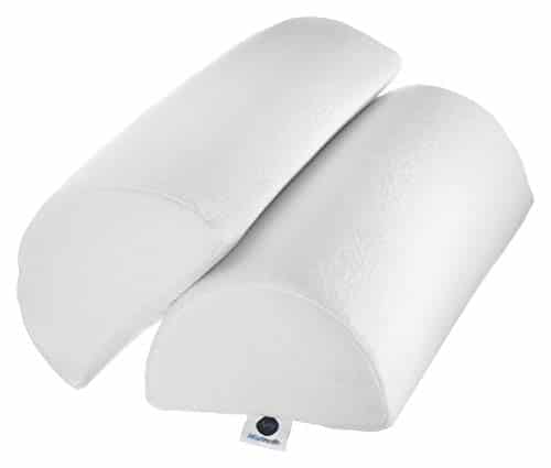 Allsett Health Pack   Xxl Half Moon Bolster Pillow For Legs, Back And Head  Semi Roll For Ankle And Foot Comfort With White Cotton Machine Washable Cover  Premium Memory Foam  Pillow System