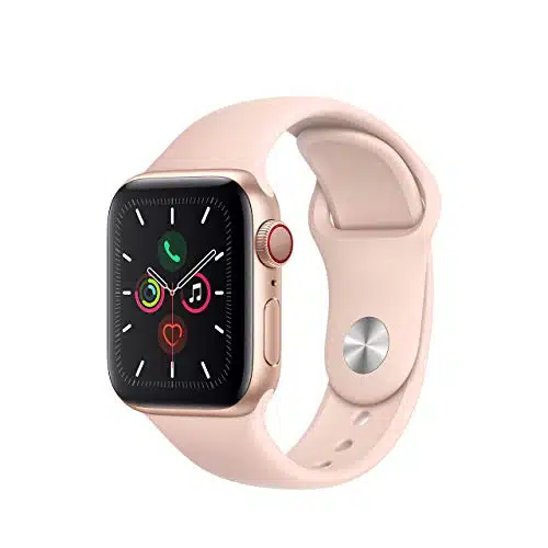 Apple Watch Series (Gps + Cellular, M)   Gold Aluminum Case With Pink Sport Band (Renewed)