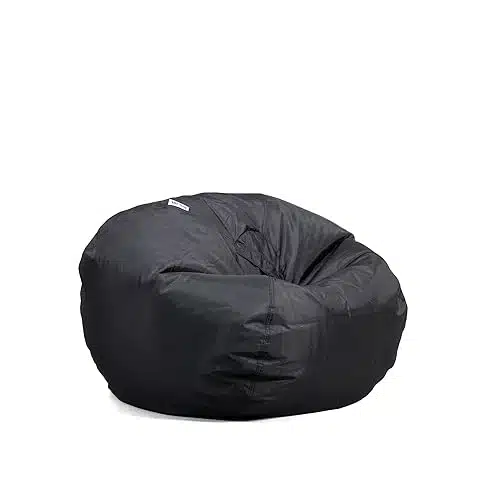 Big Joe Classic Bean Bag Chair, Black Smartmax, Durable Polyester Nylon Blend, Feet Round