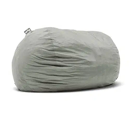 Big Joe Fuf Xxl Foam Filled Bean Bag Chair With Removable Cover, Fog Lenox, Durable Woven Polyester, Feet Giant