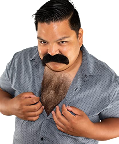Brown Fake Chest Hair Professional Lace Backed Costume Body Hair Human Hair Chest Hair Wig Brown Fake Chest Hair Professional Lace Backed Costume Body Hair % Human Hair Chest Hair Wig