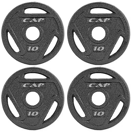 Cap Barbell Inch Olympic Grip Weight Plate, Lb, Set Of ,Black