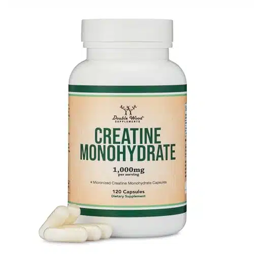 Creatine Pills ,Mg Per Serving (Creatine Capsules) Micronized Creatine Monohydrate Powder With No Fillers, Vegan Safe, Manufactured In The Usa (Non Stim Preworkout) By Double Wood