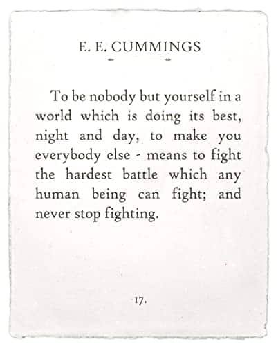 E.e. Cummings To Be Nobody But Yourself Handmade Paper Great Home And Office Decor Motivational Quote Poster Positive Literary Inspirational Gift Xunframed Book Page Art Print Poster E.e. Cummings To Be Nobody But Yourself Handmade Paper Great Home And Office Decor, Motivational Quote Poster, Positive Literary Inspirational Gift, Xunframed Book Page Art Print Poster