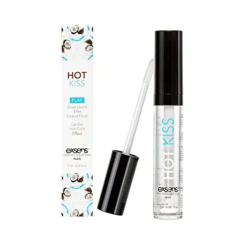 Exsens Coconut Hot Kiss Lip Gloss, Use For A Warm Buzzing And Cool Tingling Sensation, Coconut Flavored, For Women, Men And Couples, Ml (Fl. Oz), Count