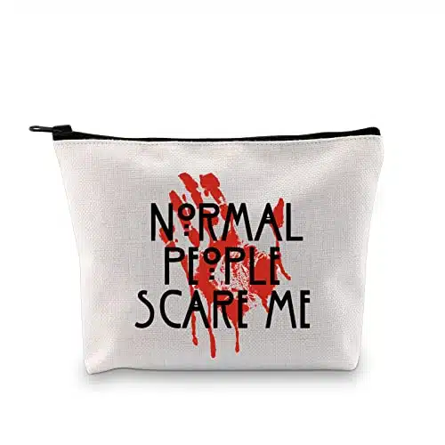 Gjtim Horror Story Tv Show Inspired Gift Normal People Scare Me Halloween Party Supplies Makeup Bag (Scare Me Bag)