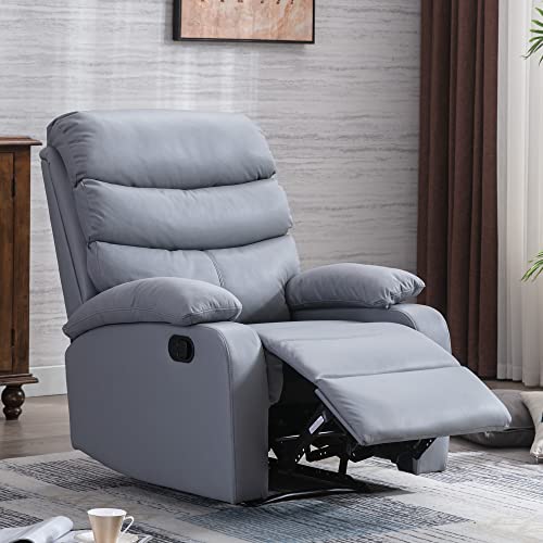 Gnmlpreclining Chair Lazy Boy Recliner Chair With Footrest And Waterproof Tech Leather Manual Recliner Chair With Lever Easy To Operate Light Grey Gnmlpreclining Chair, Lazy Boy Recliner Chair With Footrest And Waterproof Tech Leather, Manual Recliner Chair With Lever, Easy To Operate Light Grey