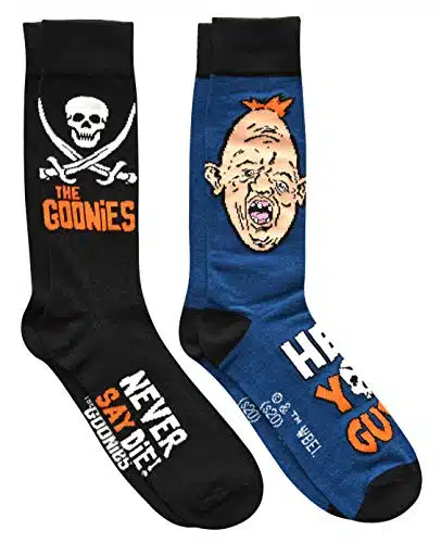Hyp The Goonies Never Say Die Sloth Men'S Crew Socks Pair Pack