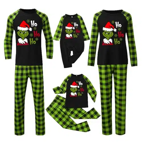 Lightning Deals Of Today Family Christmas Pajamas Matching Sets Green Plaid Xmas Pjs Ugly Funny Pajama For Women Men Holiday Clothes Gifts Deal Of The Day Prime Today