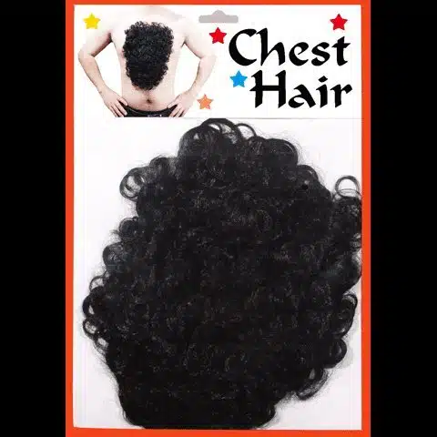 Loftus International Star Power Hairy Man Beast Costume Accessory Chest Hair, One Size, Black