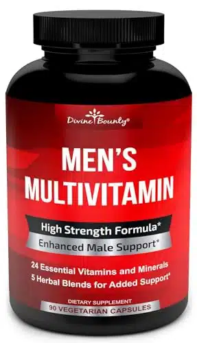 Mens Multivitamin  Daily Multivitamin For Men With Vitamin A C D E K B Complex, Calcium, Magnesium, Selenium, Zinc Plus Heart, Brain, Immune, And Men'S Multivitamins  Vegetarian Capsules