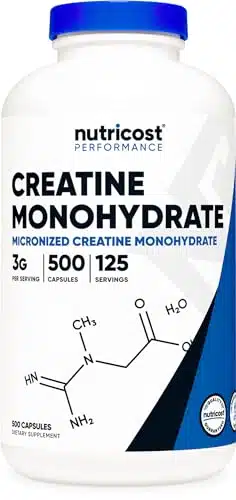 Nutricost Micronized Creatine Monohydrate ,Mg Capsules, Servings, Mg Of Creatine Monohydrate Per Capsule
