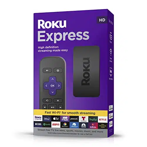 Roku Express (New)  Hd Roku Streaming Device With Simple Remote (No Tv Controls), Free &Amp; Live Tv