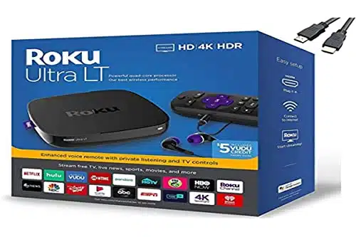 Roku Ultra Lt Streaming Media Player Khdhdr W K Hdmi Cable