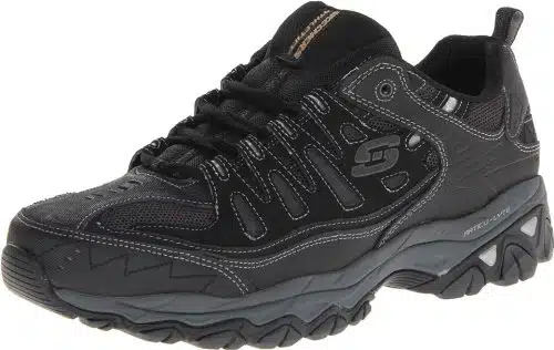 Skechers Mens After Burn   Memory Fit Lace Up Fashion Sneakers, Black, X Wide Us