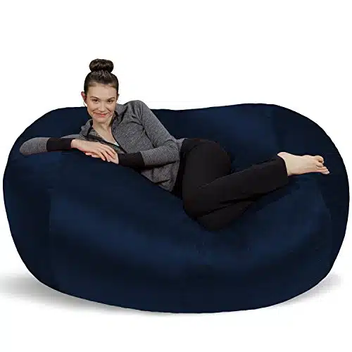 Sofa Sack   Plush Bean Bag Sofas With Super Soft Microsuede Cover   Xl Memory Foam Stuffed Lounger Chairs For Kids, Adults, Couples   Jumbo Bean Bag Chair Furniture   Navy '