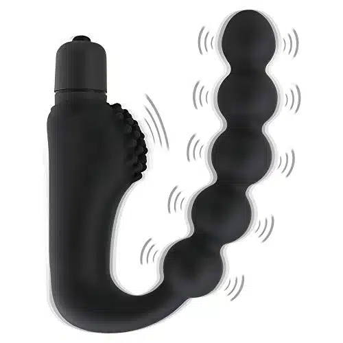 Vibrating Butt Plug, Silicone Anal Vibrator With Remote Control Vibration Anal Toys For Men, Women And Couples,Round Pull Beads