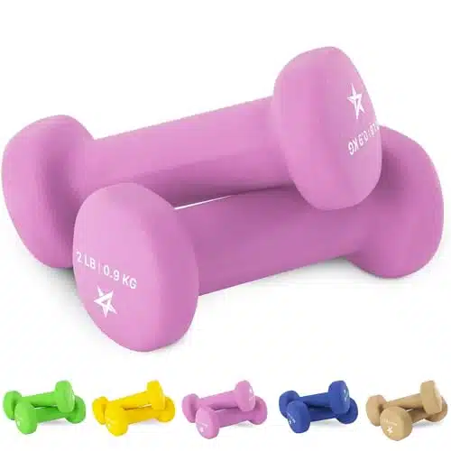 Yesall Exercise Amp Fitness Ibs Yesall Non Slip Hexagon Lbs Neoprene Dumbbell Set For Muscle Toning Stren, A Purple Lbs , Pair Us