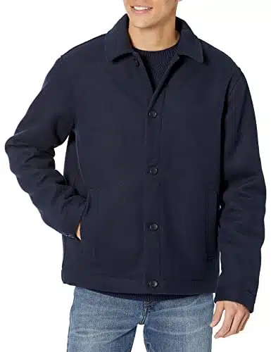 Amazon Essentials Men'S Wool Short Jacket (Available In Big &Amp; Tall), Navy, Large