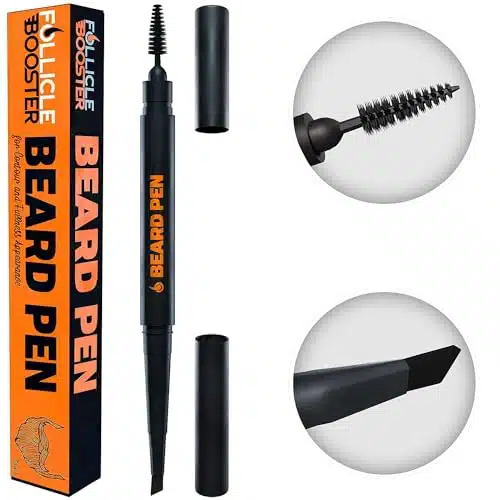 Beard Pen Filler For Men   Barber Styling Grooming Pencil With Brush   Waterproof Proof, Sweat Proof, Long Lasting Solution With Natural Finish   Cover Beard And Scalp Patches   Black Pack