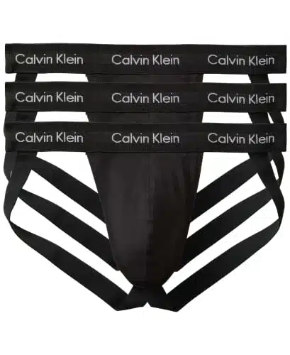 Calvin Klein Men'S Cotton Stretch Pack Jock Strap, Black, X Large