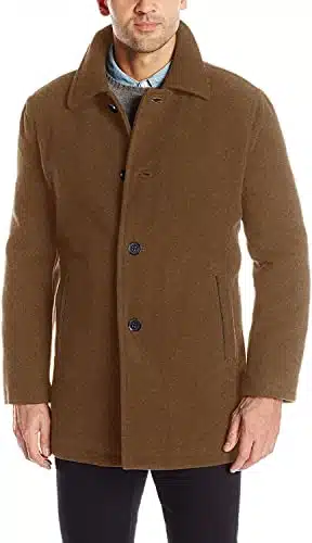 Cole Haan Signature Men'S Button Up Wool Plush Car Coat
