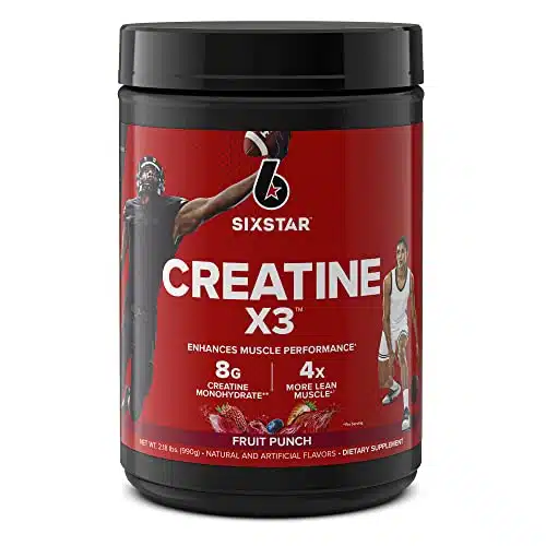 Creatine Powder  Six Star Creatine X Creatine Hcl + Creatine Monohydrate Powder Muscle Recovery Workout Supplement  Creatine Supplements  Fruit Punch (Servings)