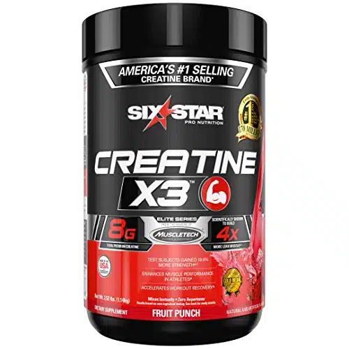 Creatine Powder Six Star Creatine Xcreatine Hcl + Creatine Monohydrate Powder Muscle Builder &Amp; Muscle Recovery Workout Supplement Creatine Supplements Fruit Punch (Servings), 