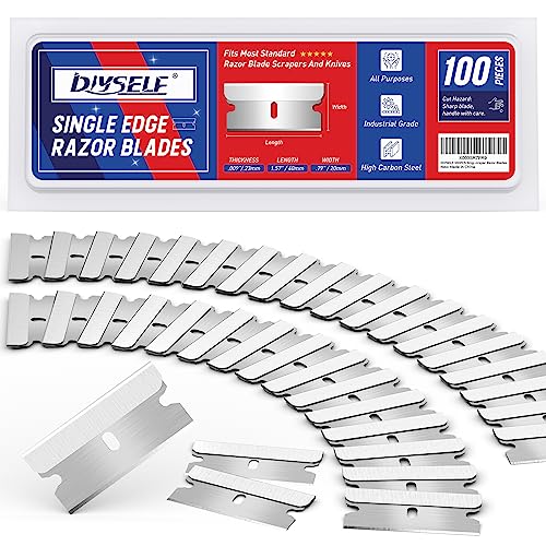 Diyself Single Edge Razor Blades Blades Razor Blades Refiils For Razor Scraper Utility Knife Heavy Duty One Edge Razor Blades High Carbon Steel Razor Blades For Removing Diyself Single Edge Razor Blades, Blades, Razor Blades Refiils For Razor Scraper, Utility Knife, Heavy Duty One Edge Razor Blades, High Carbon Steel Razor Blades For Removing