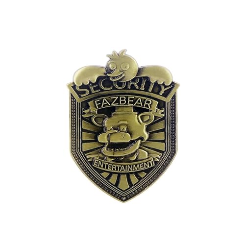 Fnaf Fazbear Security Guard Badge   Freddy'S Nights Costume Cosplay Brooch Pin   Gift For Men Women (Xzfanf)